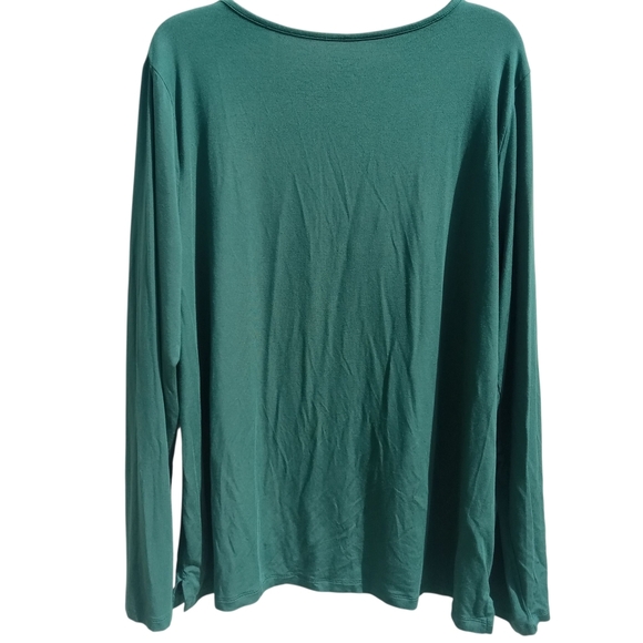 Duluth Trading Co Women's Dang Soft Long Sleeve Henley V-Neck Green XL - Picture 2 of 7